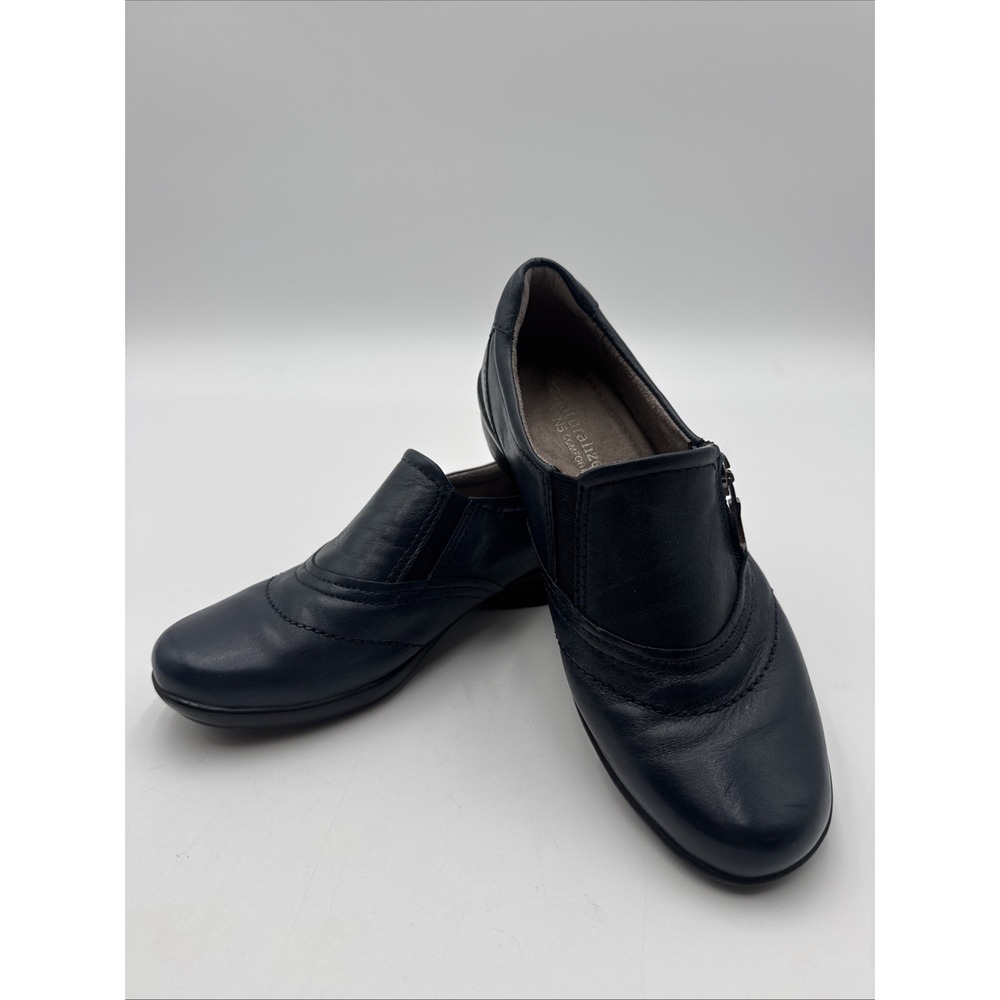 Naturalizer Navy Blue Leather SlipOn N5 Comfort Moc Loafer Shoe 4.5M Clarissa